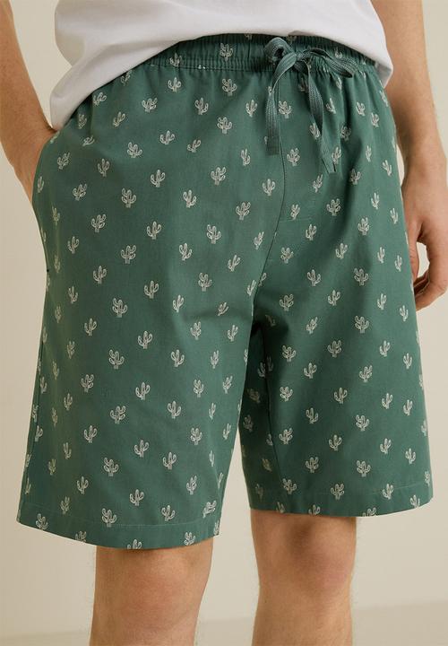MANGO - Cotton pyjama pack - green & white