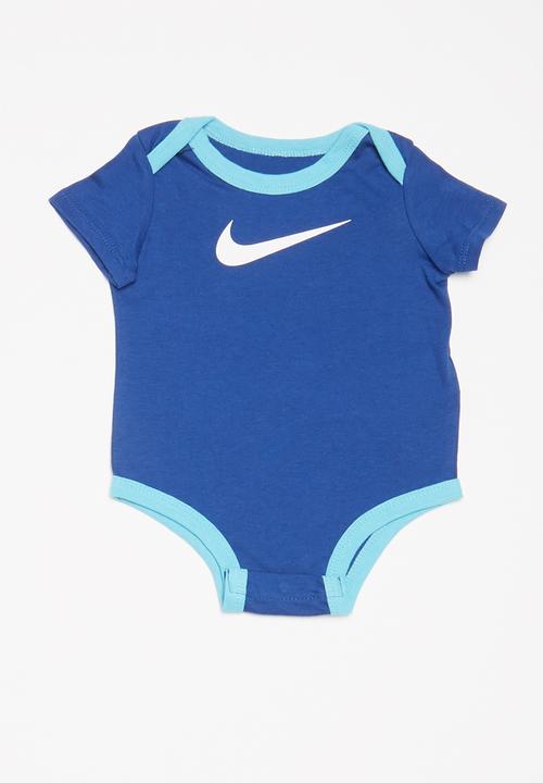 Nike - Stripe 3 pack bodysuit - blue & white