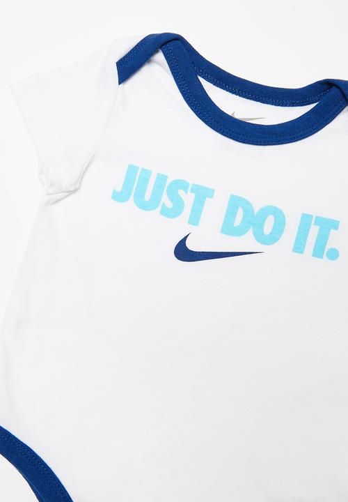 Nike - Stripe 3 pack bodysuit - blue & white