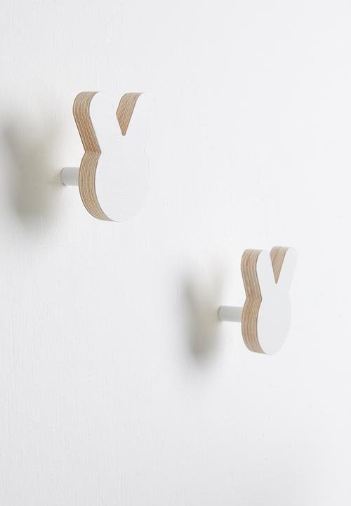 Sixth Floor - Bunny hook set of 2 - white/natural
