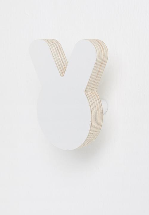 Sixth Floor - Bunny hook set of 2 - white/natural