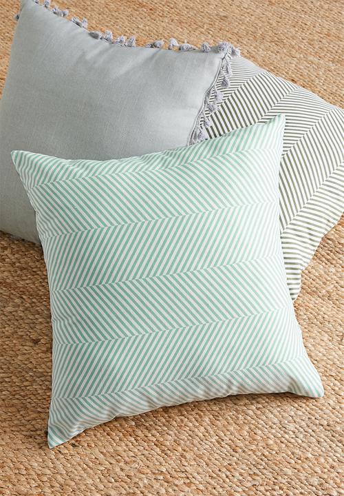 Sixth Floor - Herringbone cushion cover - duck egg