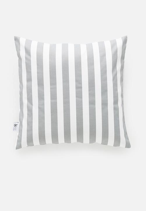 Sixth Floor - Classic stripe cushion cover - grey