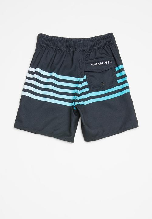 Quiksilver - Point-break boys beach shorts - black & blue