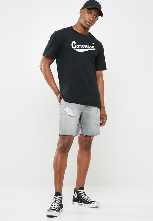 Converse - Center front logo tee - black