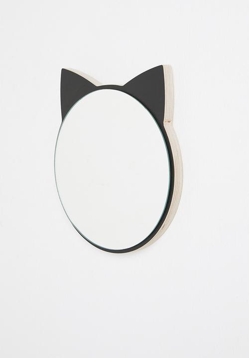 Sixth Floor - Kitty cat mirror - black