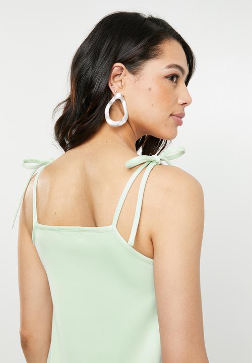 Missguided - Tie strap cami shift dress - green