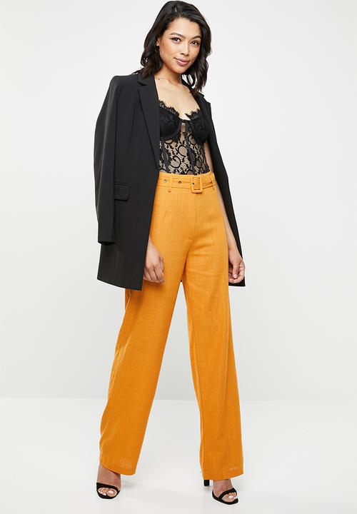 Missguided - Lace strappy bodysuit - black