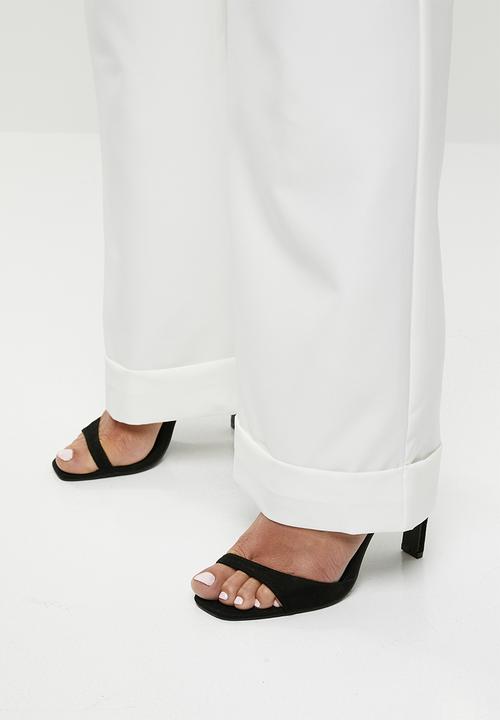 Missguided - Turn up hem wide leg trouser - cream