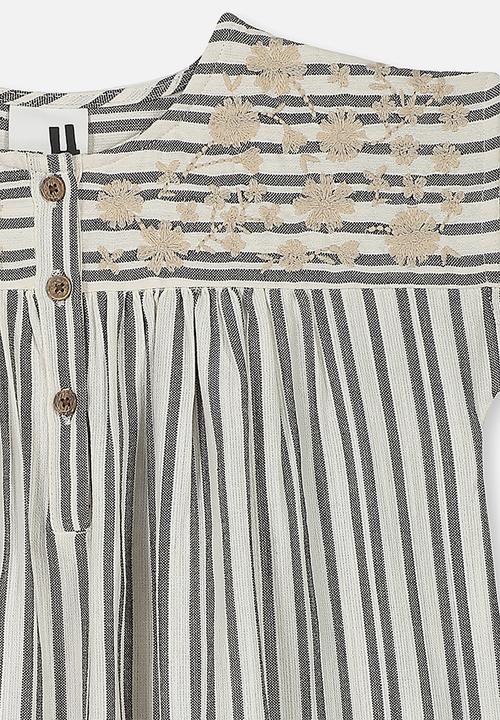 Cotton On - Penny short sleeve dress - grey & cream 