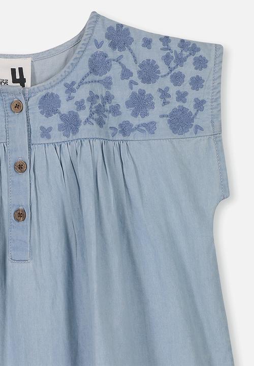 Cotton On - Penny short sleeve dress - blue 