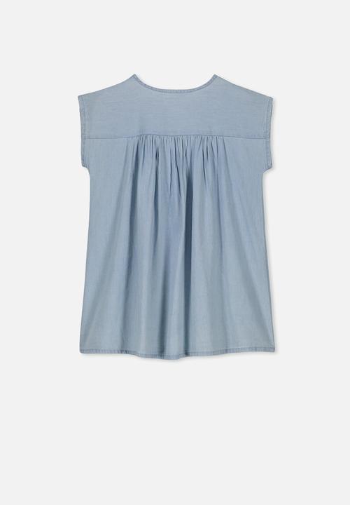 Cotton On - Penny short sleeve dress - blue 