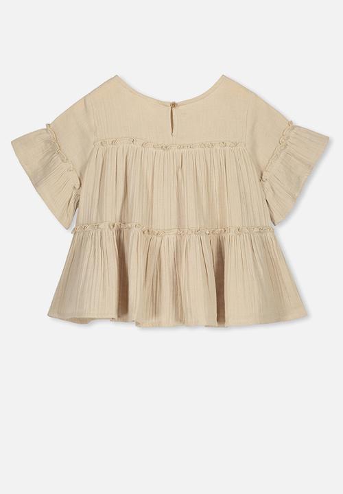 Cotton On - Frida frill top - beige 