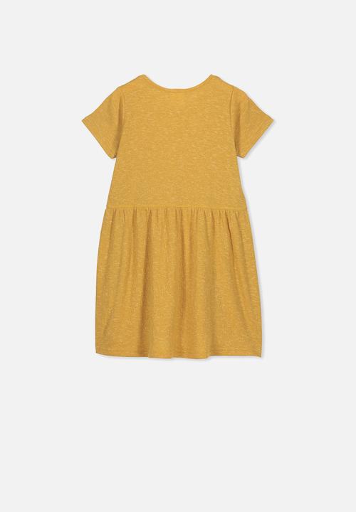 Cotton On - Freya short sleeve dress - yellow 