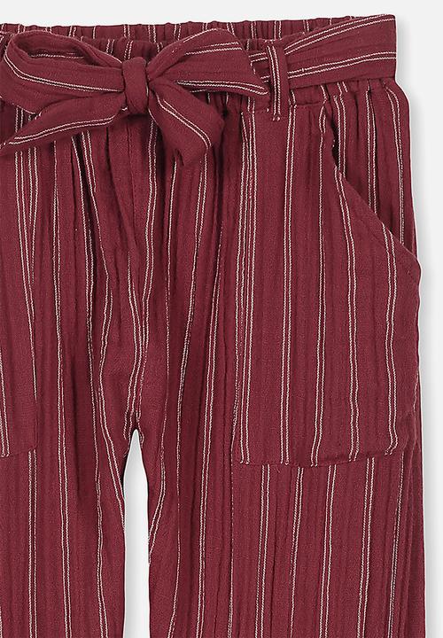 Cotton On - Felicia pant - burgundy & cream