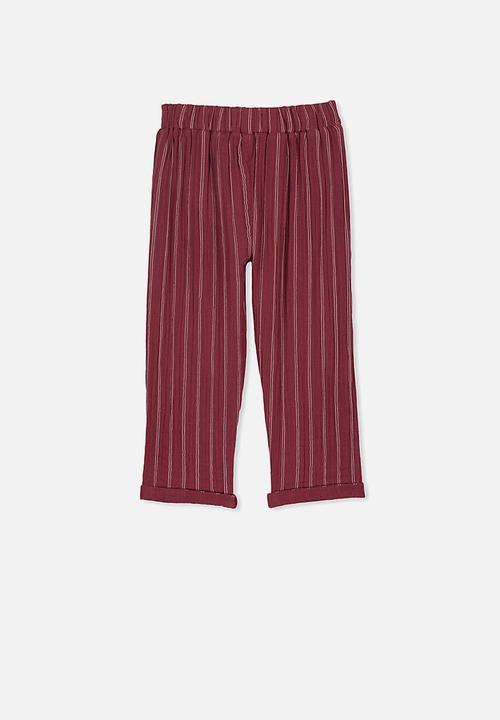 Cotton On - Felicia pant - burgundy & cream