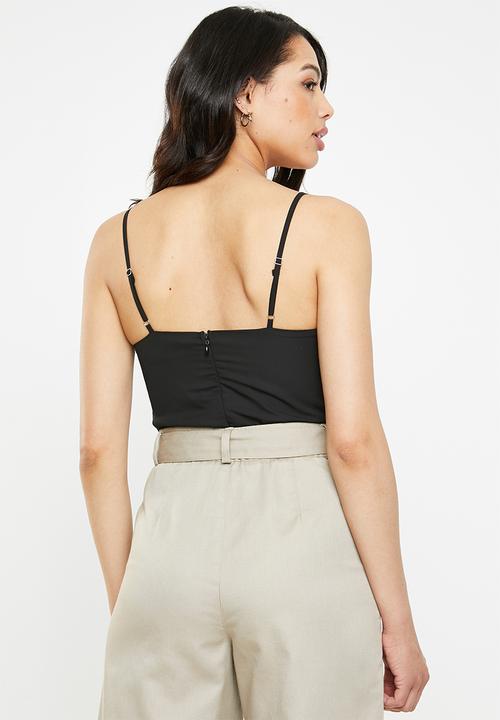 Missguided - Corset lace cupped bodysuit - black