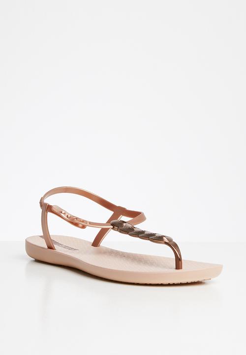 Ipanema - Charm vi fem braided T-strap sandal - pink & rose gold