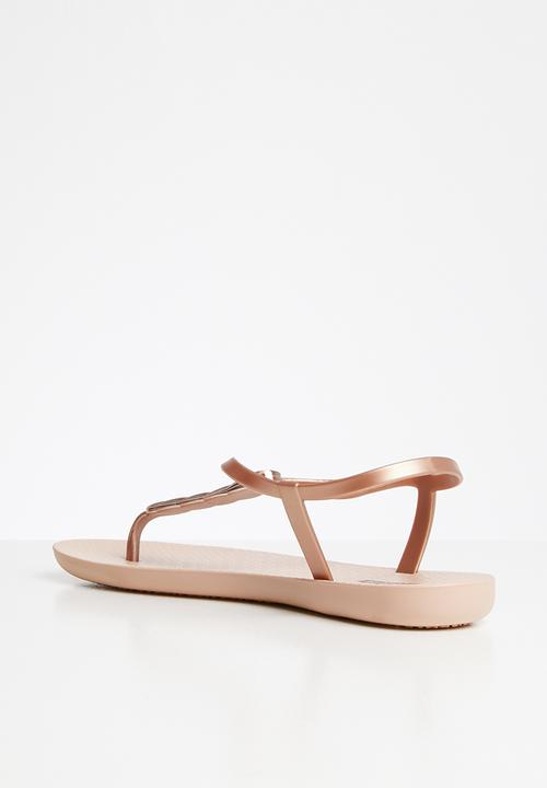 Ipanema - Charm vi fem braided T-strap sandal - pink & rose gold
