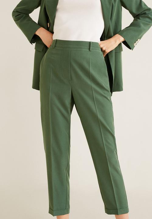 green suit trousers