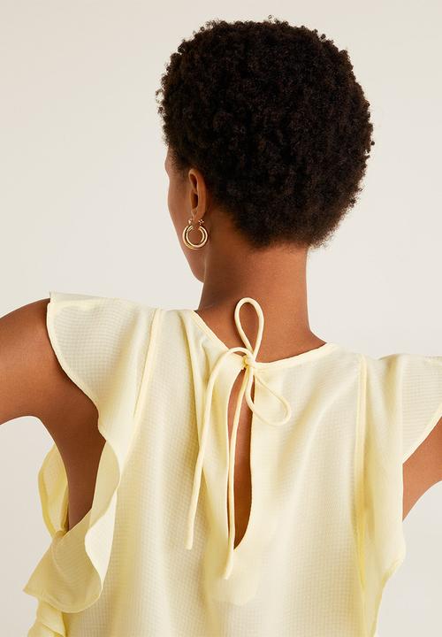 MANGO - Ruffle top - yellow