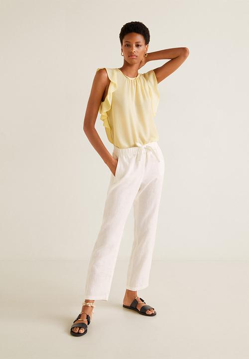 MANGO - Ruffle top - yellow