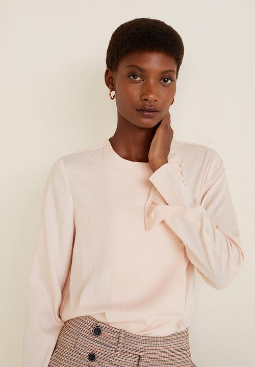 MANGO - Blouse with button detail - pink