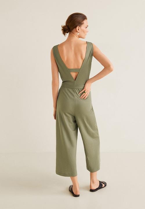 MANGO - Cut-out back jumpsuit - khaki 