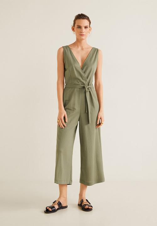 MANGO - Cut-out back jumpsuit - khaki 