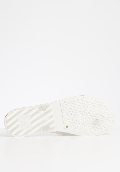 Viabeach - Rubber flamingo printed flip flops - white