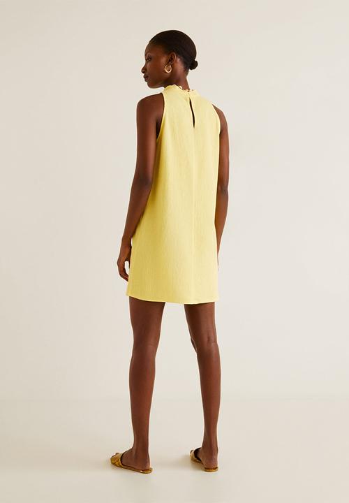 MANGO - High neck shift dress - yellow