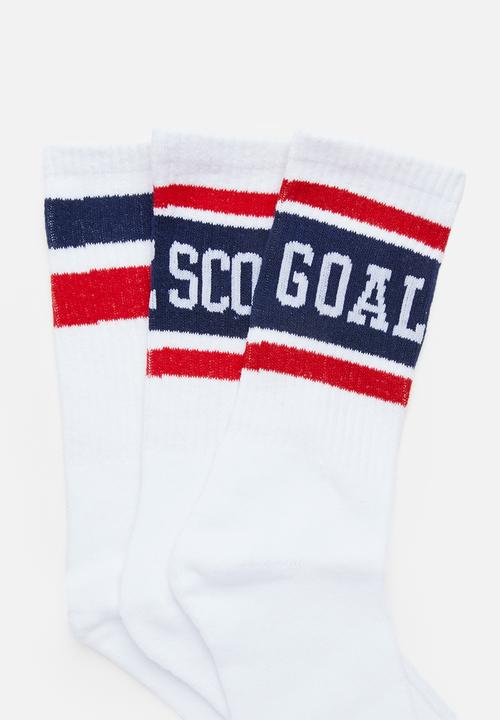 Brave Soul - Goal socks 5pk- white