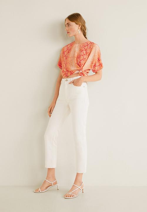 MANGO - Snake print blouse - orange