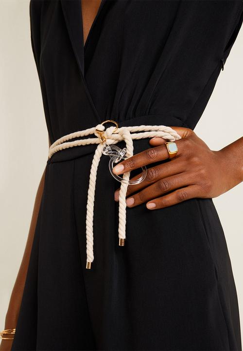 MANGO - Collared wrap playsuit - black