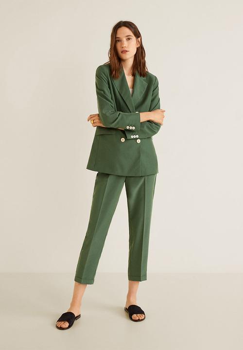 MANGO - Modal-blend suit blazer - green
