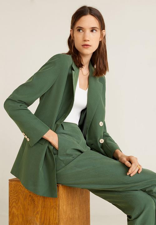 MANGO - Modal-blend suit blazer - green