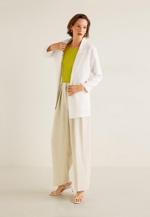 MANGO - Textured unstructured blazer - white