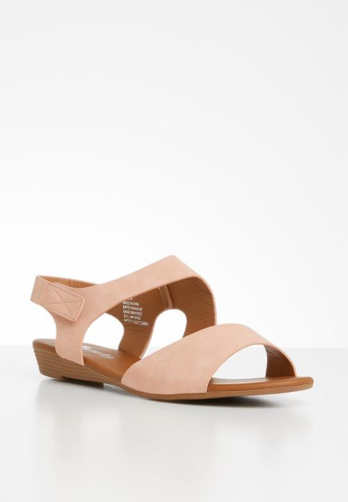 Butterfly Feet - Faux leather low wedge sandal - pink