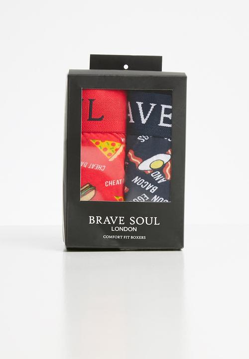 Brave Soul - Cheat boxers 2pk - red & navy