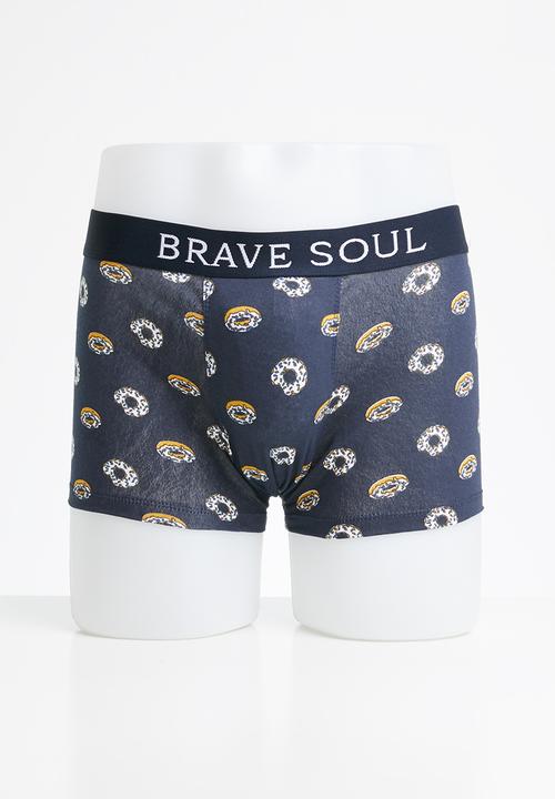 Brave Soul - Doughnut boxers 2pk- white & navy