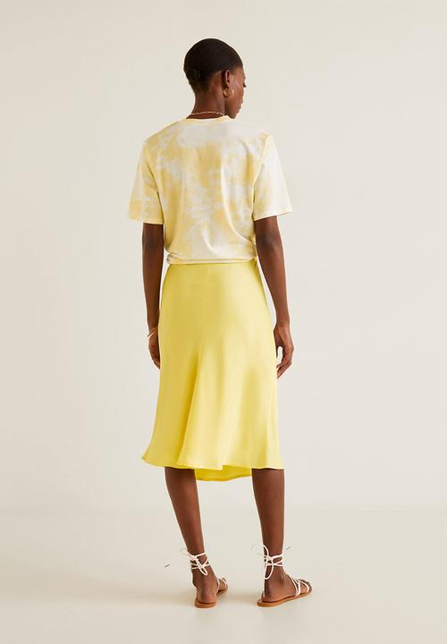 MANGO - Printed tie-dye tee - yellow & white 