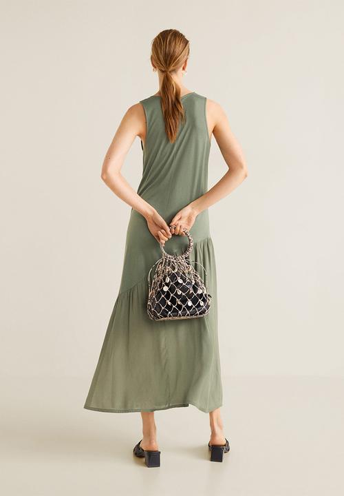 MANGO - Ruched detail maxi dress - khaki