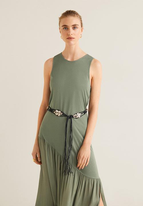 MANGO - Ruched detail maxi dress - khaki