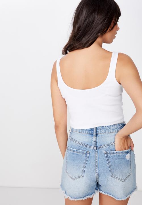 Cotton On - Dena strappy crop tank - white