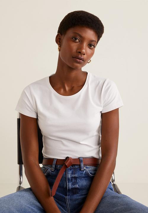 MANGO - Essential short sleeve tee - white
