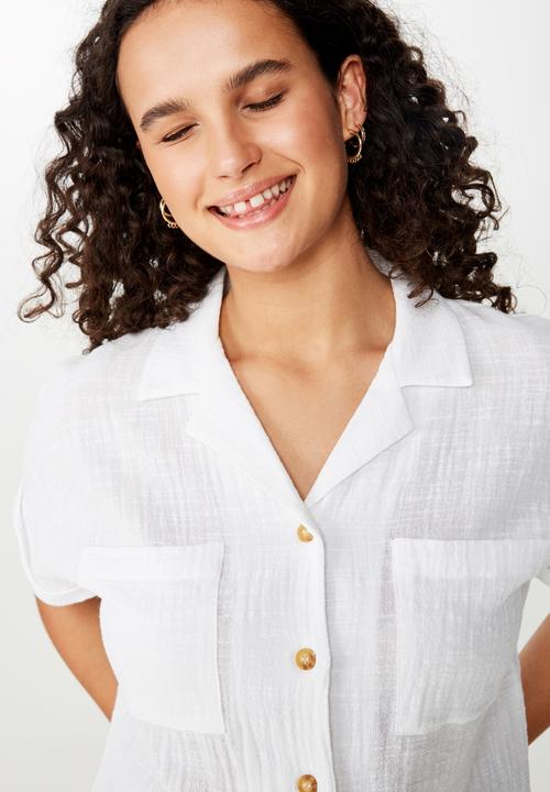 Cotton On - Erika short sleeve shirt - white