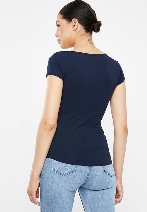 SISSY BOY - Basic V-neck tee - navy