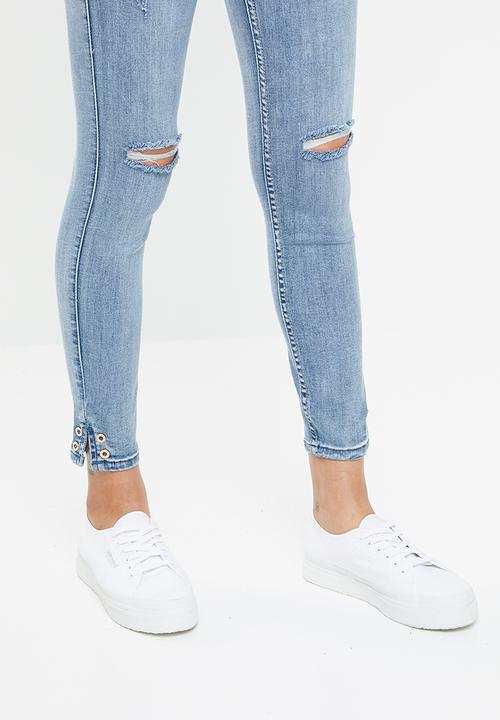 SISSY BOY - Axel skinny with hem eyelets - blue