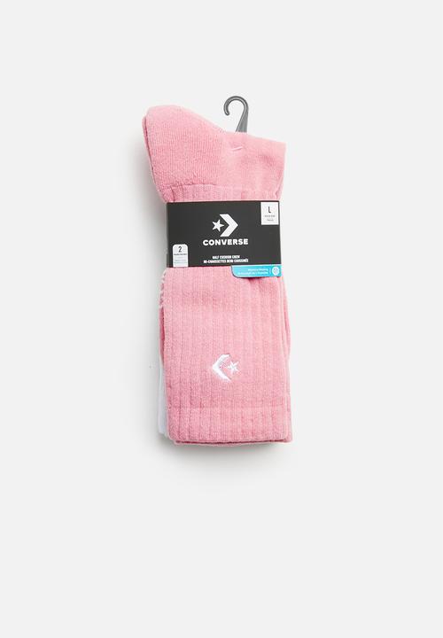 Converse - 2 Pack sport inspired crew - pink & white
