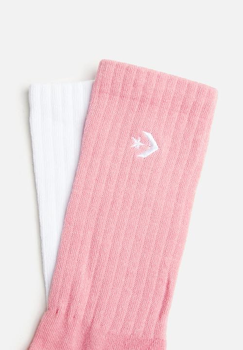 Converse - 2 Pack sport inspired crew - pink & white
